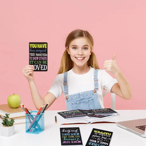 Vista 6 de Outus 24 blocs de notas inspiradores, cuaderno motivacional, cuaderno de bolsillo pequeño, cuaderno inspirador para escuela, oficina, viajes