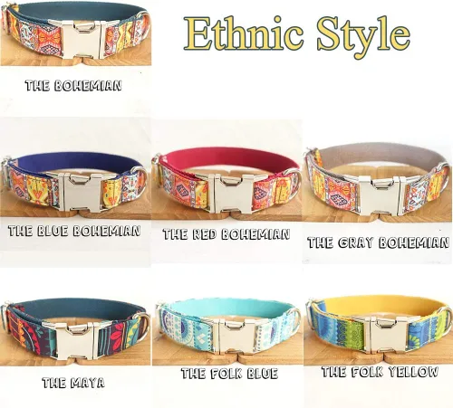 Vista 2 de Collar de perro personalizado con placa de nombre, ajustable resistente nailon personalizable collar de identificación grabado con hebilla de metal