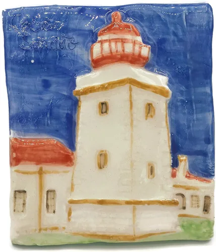Vista 2 de Azulejo de faro de cerámica portugués hecho a mano
