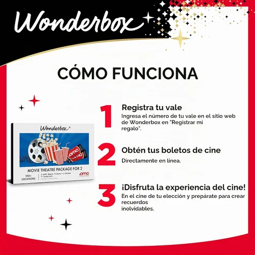 Vista 6 de Wonderbox - Regalo de noche de cine AMC para 2 - 2 entradas, 2 bebidas