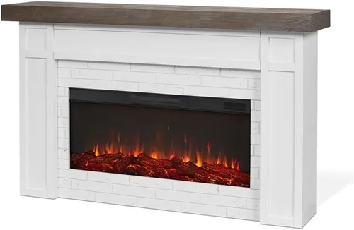 Vista 8 de Real Flame Cravenhall - Chimenea eléctrica de paisaje con repisa para sala de estar o dormitorio, calentador de chimenea reemplazable, efecto