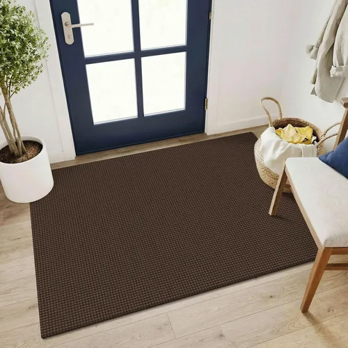 Vista 68 de KOZYFLY - Tapete para puerta de interior, lavable, pequeña, antideslizante, con respaldo de goma, felpudo de algodón para el hogar, color negro