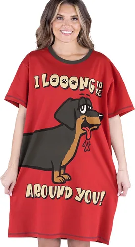 Vista 15 de Lazy One Camisones para mujer, lindo camisón para mujer, diseños de animales Camisón azul Bear Hug