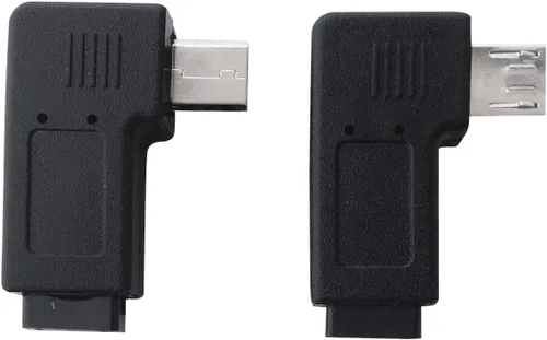 Vista 3 de Posdou 1 par derecha izquierda 90 grados ángulo micro USB macho a micro USB hembra adaptador