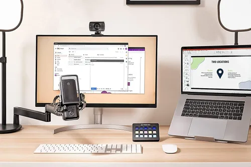 Vista 2 de Elgato Wave Mic Arm LP - Brazo de micrófono de perfil bajo premium con canales de gestión de cables, abrazadera de escritorio, montaje versátil