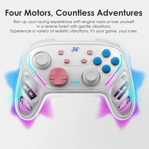 Vista 4 de BINBOK GEMINI Switch Controller, Wireless Switch Pro Controller for SwitchSwitch LiteSwitch OLED, Hall Effect Joystick Wireless RGB Remote Gamepad