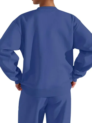 Vista 3 de FUPHINE Conjunto de dos piezas para mujer, holgado, de manga larga, sin botones y pantalones, conjuntos de descanso