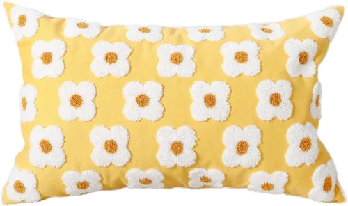 Vista 21 de DECOBIRD Funda de almohada bordada de 18 x 18 pulgadas, diseño floral beige, decoración del hogar, funda de almohada bordada de lona de algodón