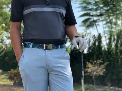 Vista 4 de Teeoff Cinturón de correas impresas hebilla de metal reversible