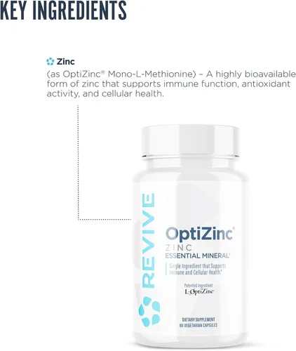 Vista 4 de Revive MD Suplemento mineral de zinc para hombres y mujeres, apoya la inmunidad y la salud celular con OptiZinc de 50 mg - Antioxidante y apoyo