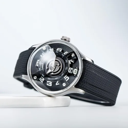Vista 2 de Original Mens Luxury Easy Reader Reloj automático de cuerda automática de acero inoxidable de caucho impermeable luminoso Relojes de pulsera
