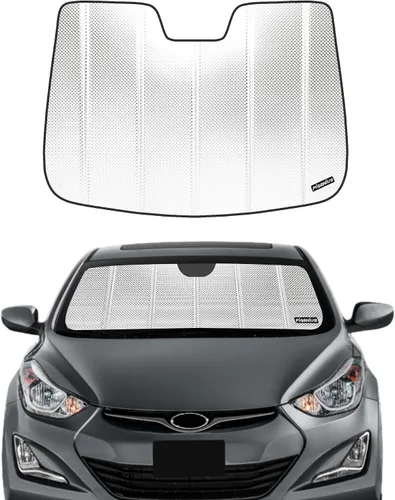 Vista 6 de Pigenius Parasol de parabrisas para Hyundai Elantra 2011-2016 Elantra Coupe 2013-2014, acabado plateado metálico