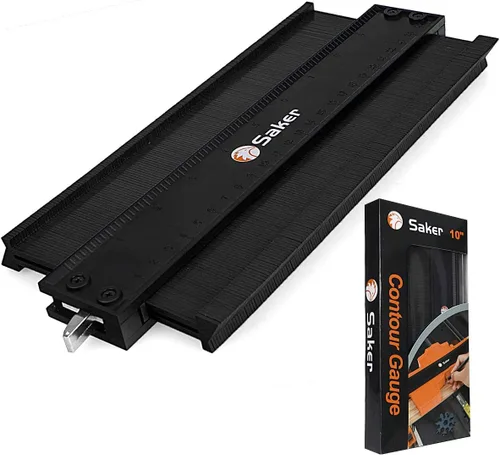 Vista 2 de Saker Herramienta de perfil de medidor de contorno de 10 pulgadas y 15 pulgadas, bloqueo ajustable, copia con precisión de forma irregular