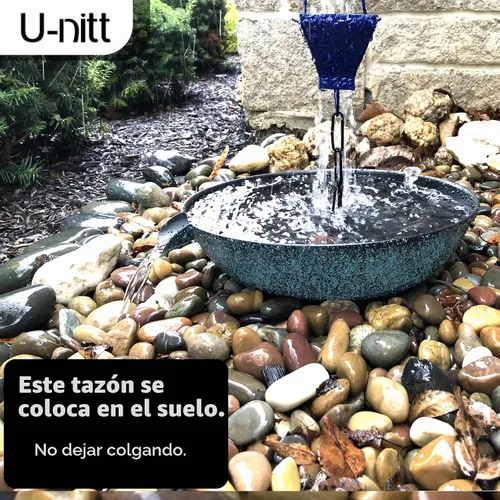 Vista 5 de U-nitt Cuenco Colector de Derrames de 12 pulgadas Cuenca Colectora de Bajante para Anclaje y Estaca de Cadena de Lluvia Recolección de Agua