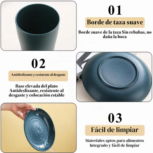 Vista 6 de Evanda Juego de cubiertos de camping, taza ligera reutilizable, plato y cubiertos de acero inoxidable con bolsa negra, apto para lavavajillas 1.1