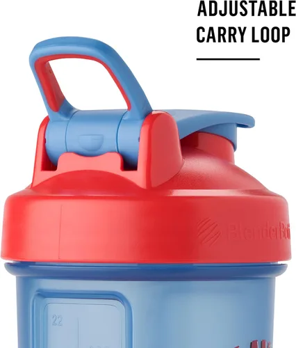 Vista 4 de BlenderBottle Marvel Classic V2 Botella mezcladora perfecta para batidos de proteínas y preentrenamiento, 28 onzas, Iron Man Rey Guerrero