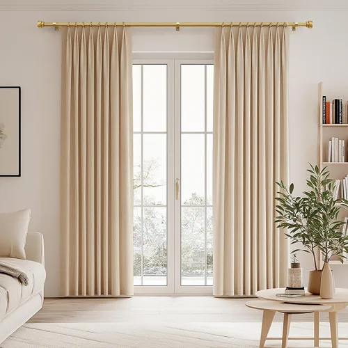 Vista 2 de Barras de cortina modernas doradas para ventanas de 16 a 60 pulgadas, longitud ajustable, resistente, 1 pulgada de diámetro, barra de cortina