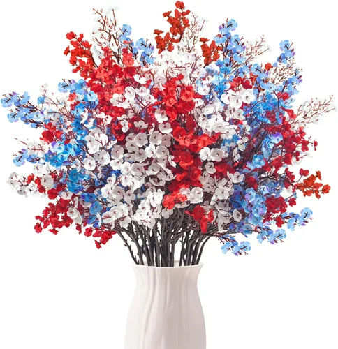 Vista 10 de Uieke - Ramo de 15 flores artificiales de Gypsophila tipo Baby Breath, flores de seda falsas de tacto real para hotel, hogar, oficina, cocina, baño