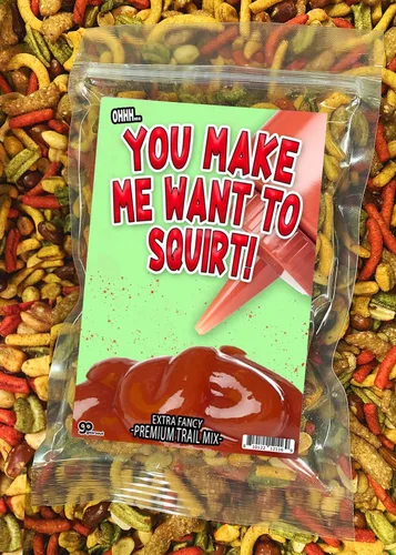 Vista 3 de You Make Me Want to Squirt - Trail Mix - Regalo de broma con temática de ketchup - Regalos para los amantes del ketchup - Regalo para esposos que