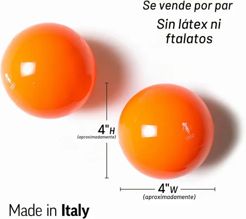 Vista 3 de OPTP Franklin Method - Juego de bolas lisas – Firmeza ajustable, naranja, par de 4 pulgadas