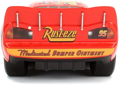 Vista 9 de Disney Pixar Cars 3 1:24 Lightning McQueen - Auto fundido a presión con estante para neumáticos (99751)