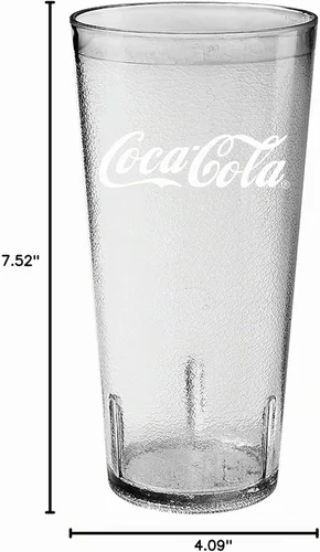 Vista 5 de GET Vaso de Coca-Cola de plástico transparente de 24 onzas (juego de 4)