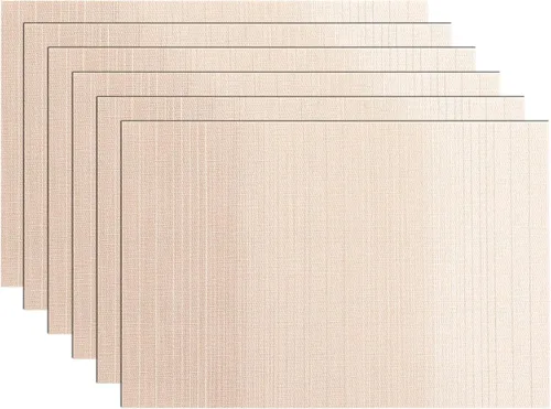 Vista 43 de SHACOS Beige Woven Placemats Set of 4 Place Mats Indoor Outdoor