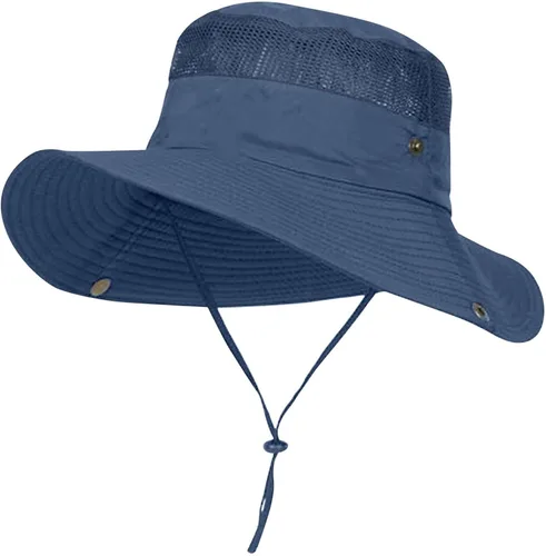 Vista 3 de Sombrero de sol con UPF 50 de ala ancha para pesca de verano para actividades al aire libre Beige