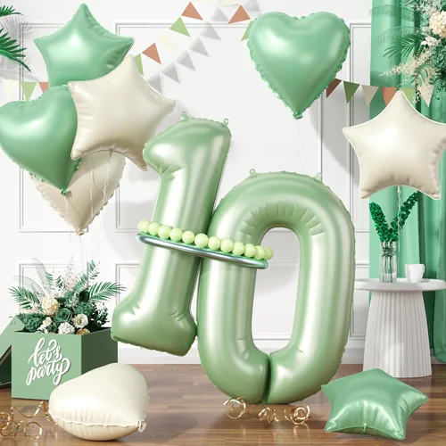 Vista 47 de Globos dorados de color champán con el número 11, globos de oro claro, globo de aluminio dorado con forma de corazón con estrella y globo largo