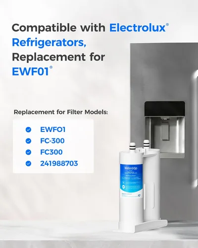 Vista 3 de Waterdrop Repuesto para filtro de agua para refrigerador EWF01®, FC-300, FC300, EFF-6018A, 241988703, 2 filtros