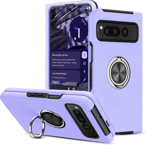 Vista 10 de BENTOBEN Funda plegable para Google Pixel (2023), [protección completa de bisagra] con soporte de anillo de 360°, a prueba de golpes, soporte Negro