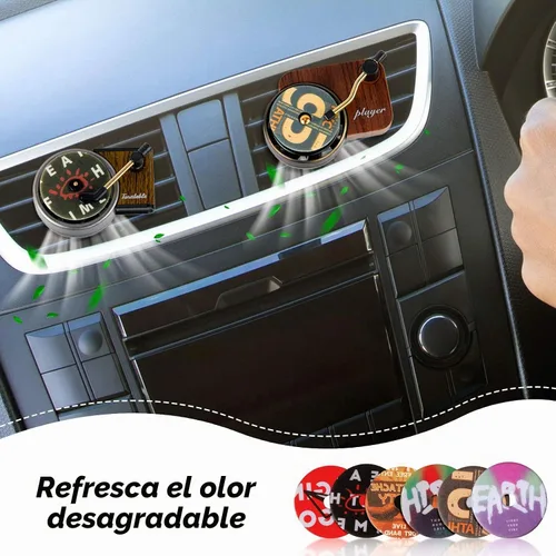 Vista 3 de 14 piezas ambientador de coche, tocadiscos para coche, difusores de fragancia de aire, clips retro incluidos, 2 clips de ventilación
