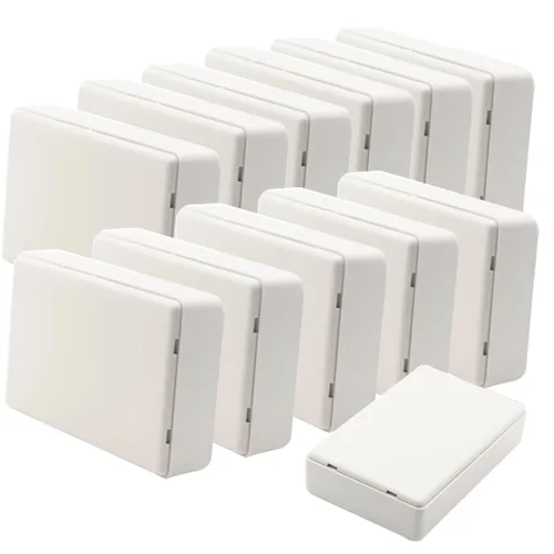 Vista 30 de Zulkit 12 cajas de proyecto de plástico ABS para proyectos eléctricos, caja de conexiones pequeña, color blanco, 2.17 x 1.28 x 0.79 pulgadas