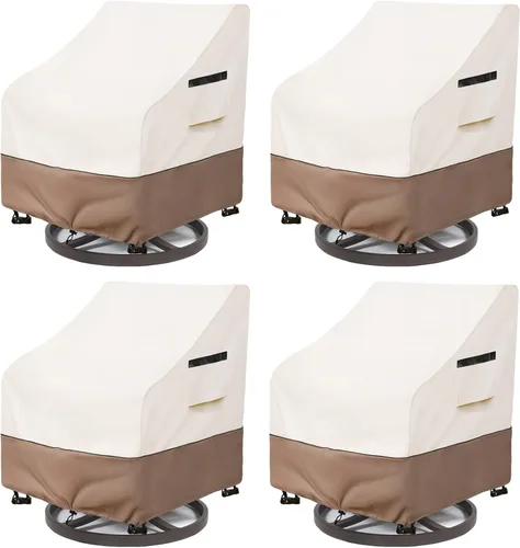 Vista 11 de Fundas impermeables para sillas de patio, paquete de 2, 27.5 Beige