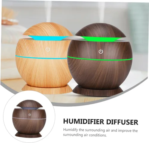 Vista 3 de FRCOLOR Mini humidificador de aire Difusor de agua alimentado por USB con iluminación para oficina en casa, funcionamiento silencioso, diseño