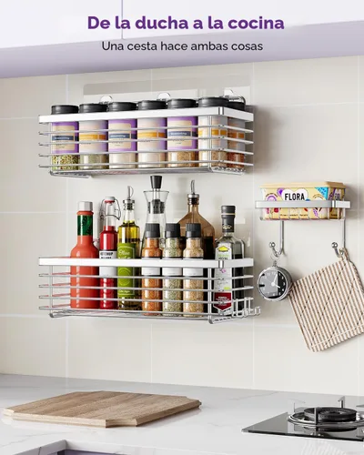 Vista 6 de ODesign Organizador de Ducha Paquete de 3 Acero Inoxidable SUS304-Sin Perforación-Estantes de Ducha Baño Rack, Resistente al Óxido Montaje en Pared