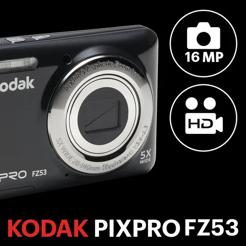 Vista 2 de Kodak PIXPRO FZ53 cámara digital de 16 Mp con zoom favorable, cámara digital con zoom óptico 5X y pantalla LCD de 2.7 pulgadas (negra)