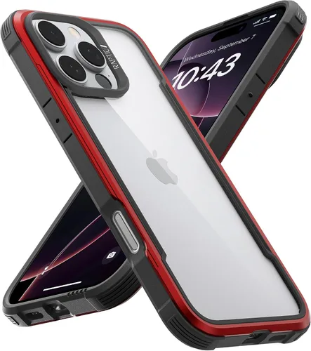 Vista 15 de Raptic Shield - Funda compatible con iPhone 12 Pro Max, protección contra golpes, marco de aluminio duradero, probada para caídas de 10 pies de Rojo