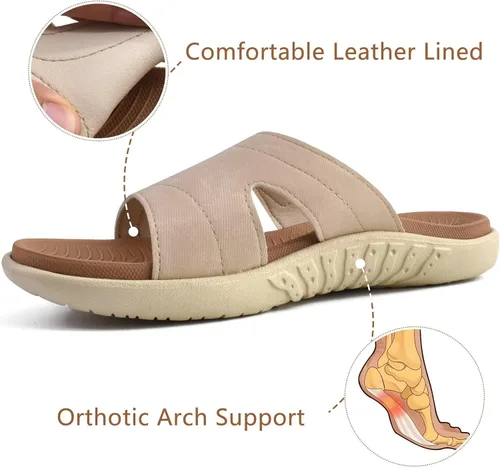 Vista 4 de KuaiLu - Sandalias ortopédicas de moda para mujeres, ligeras, tipo tenis deportivos, con plantilla de goma suave. Sandalias con cierre tipo slip-on
