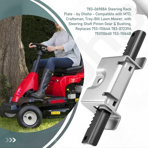 Vista 7 de 783-06988A - Placa de rejilla de dirección – Compatible con MTD, Craftsman, Troy-Bilt cortacésped, con engranaje de piñón y buje de eje