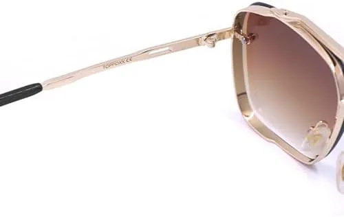 Vista 5 de TOPFOXX - Bella Coffee - Gafas de sol de aviador para mujer de gran tamaño - Revestimiento de protección total UV 400
