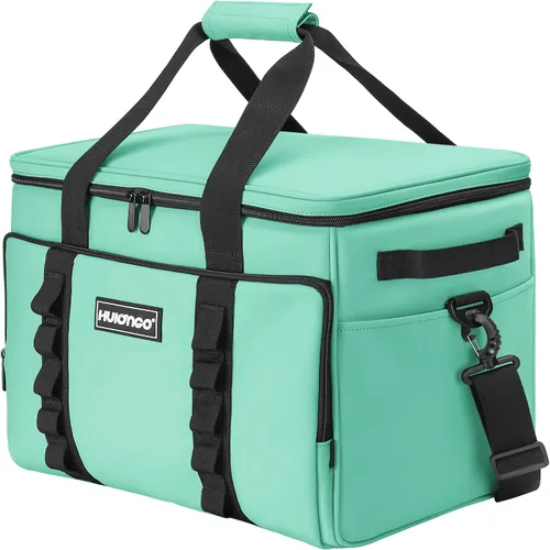 Vista 9 de Bolsa térmica con aislamiento suave, plegable, enfriadores de viaje grandes, enfriadores de lados suaves, hieleras a prueba de fugas, impermeable