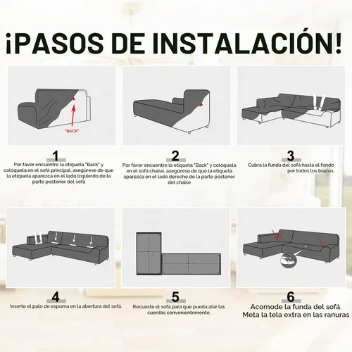 Vista 7 de NAISI Funda para sofá en forma de L, 2 piezas, funda elástica suave con 2 fundas de almohada, protector de muebles, fundas de sofá seccional de 3