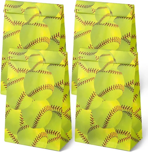 Vista 12 de OuteGo 24 bolsas de regalo de fiesta de béisbol con pegatinas - Bolsas de golosinas y regalos de fiesta para fiestas de cumpleaños de niños