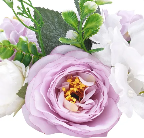 Vista 9 de DYRABREST Bolas de flores de boda para centros de mesa, 10 piezas de flores artificiales falsas de plástico para centros de mesa de boda, ramo