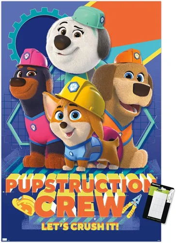 Vista 12 de Disney Pupstruction - Póster de pared de grupo, 34 pulgadas de largo x 22.4 pulgadas de ancho, versión enmarcada de caoba