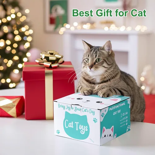 Vista 8 de Juguete interactivo para gatos, juguetes para gatos de interior, activado por el tacto, recargable por USB, pluma móvil, para todas las razas, gatos