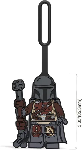 Vista 2 de Lego Star Wars Etiqueta de silicona para equipaje, The Mandalorian (52922) superficie escribible en la parte posterior para identificación