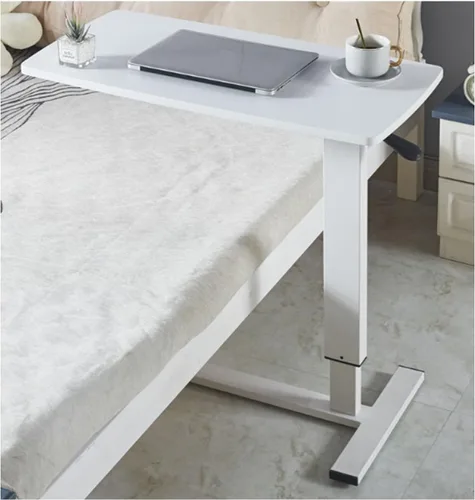 Vista 10 de Sude Table - Mesa auxiliar pequeña, mesa auxiliar movible, fácil de montar, resistente a los arañazos, altura ajustable, mesa de noche con ruedas