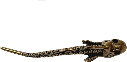 Vista 3 de DMtse Estatuas de decoración de hueso de pescado de latón chino para escultura de animales, Feng Shui para buena suerte y prosperidad